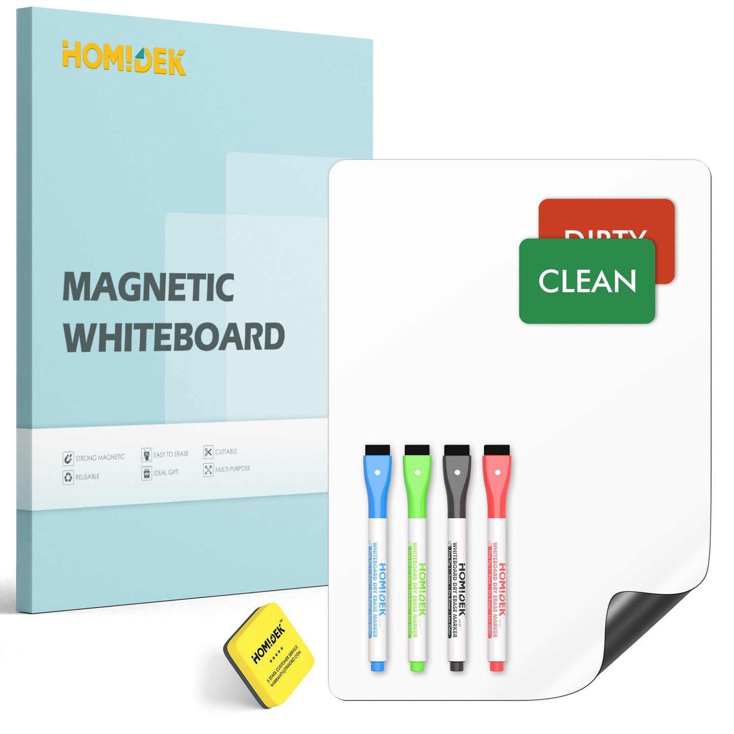 Magnetic Fridge Whiteboard with Clean & Dirty Sign