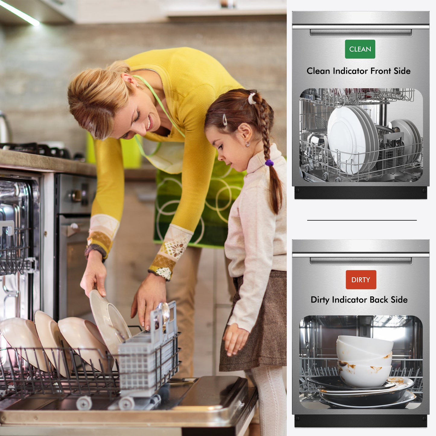 Magnetic Fridge Whiteboard with Clean & Dirty Sign