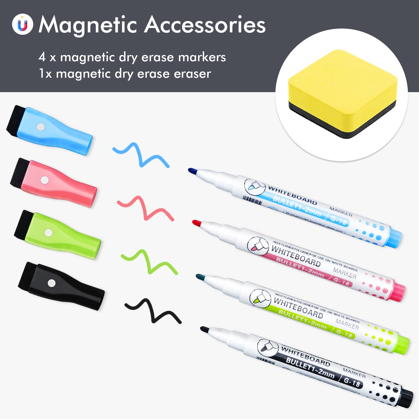 Magnetic Fridge Whiteboard with Clean & Dirty Sign