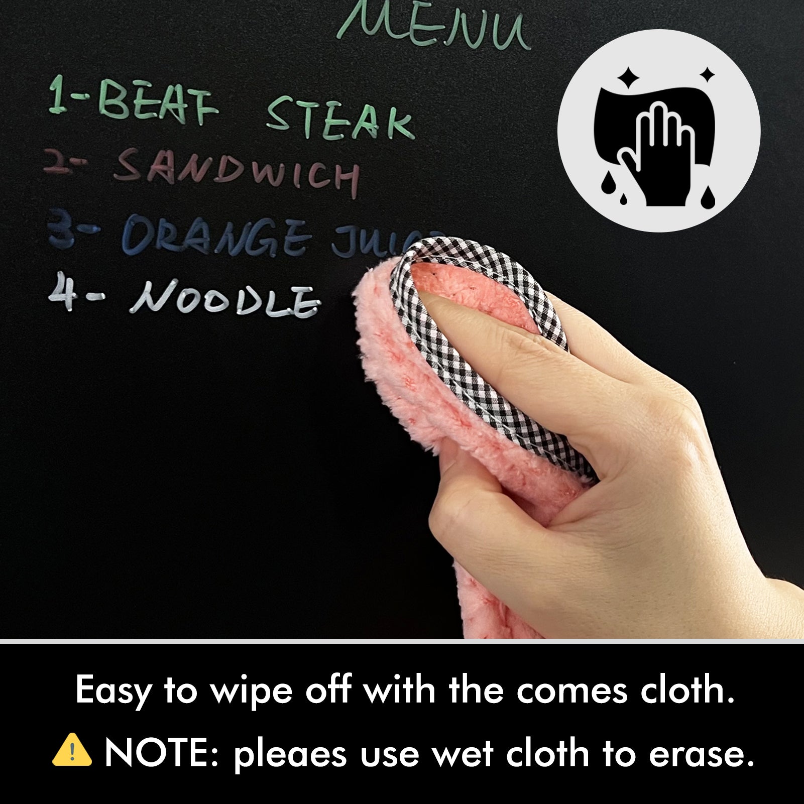 HMmagnets Cute 10x16 Magnetic Dry-Erase Weekly Menu Blackboard for Kitchen Fridge (+8 Bright Chalk Markers) and Free Bonus 